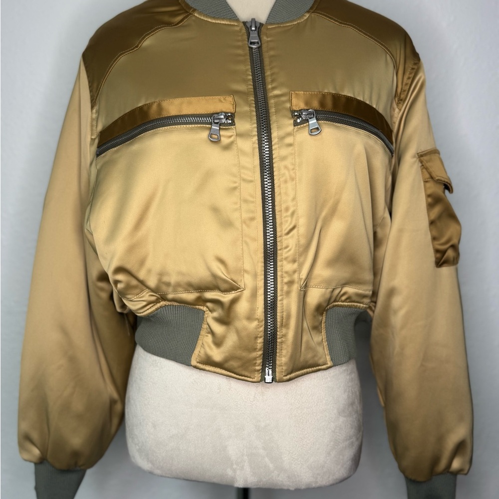 Zara Metallic Gold Bomber Jacket